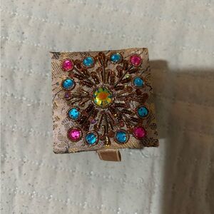 Small beaded antique jewelry box